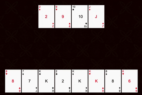 Animation showing building cards to make a pair on the next turn