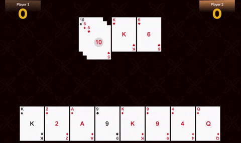 Animation showing discarding a card to the floor in Suipi